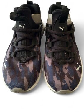 Puma Kids Black and Brown Camo Sneakers